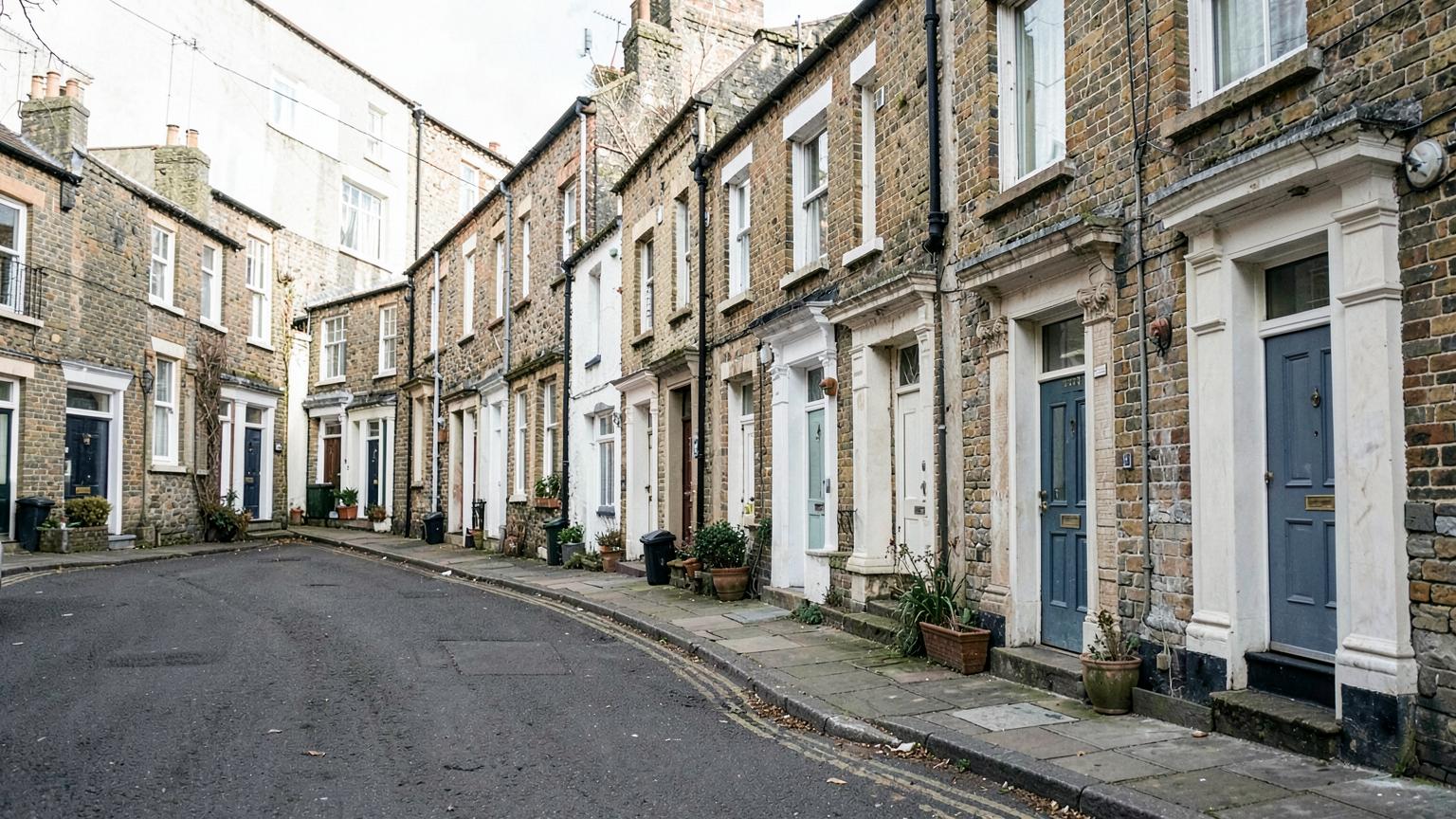 Row of rented terraced houses along a London street, typical of a landlord portfolio
